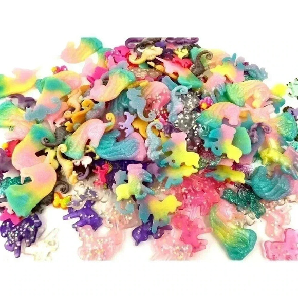 115 Pc Seahorse Unicorn Craft Mixed Lot Resin Flatbacks Wholesale Kawaii USJ21 - Picture 2 of 8